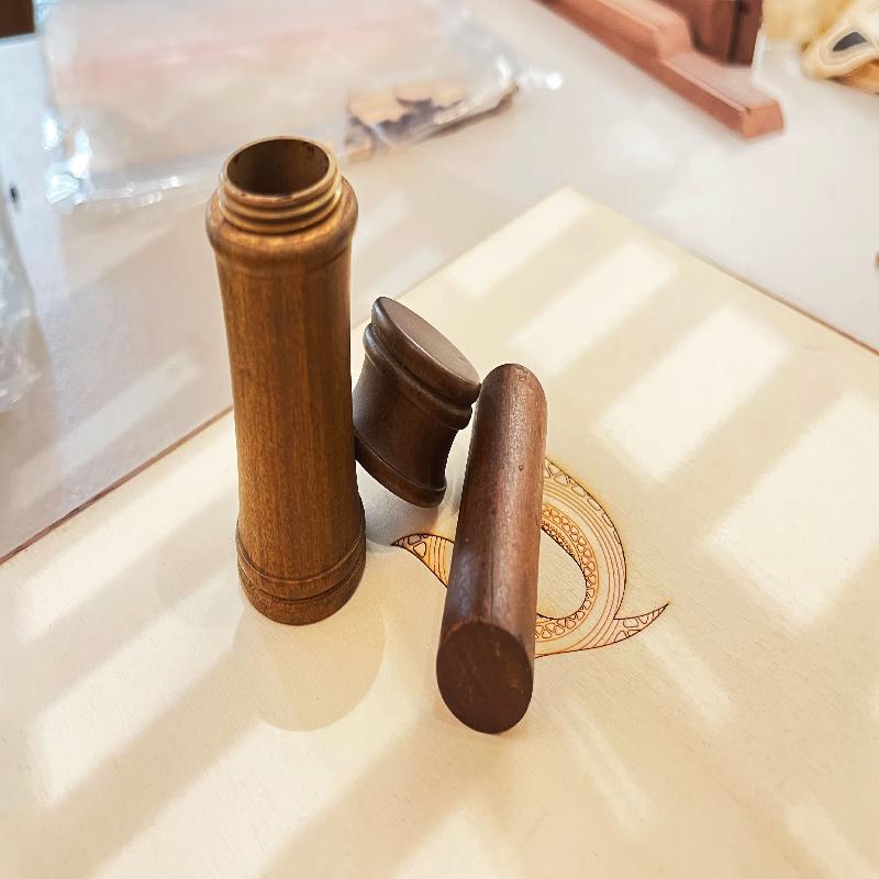 和木相處_竹筒型木製印章商品圖