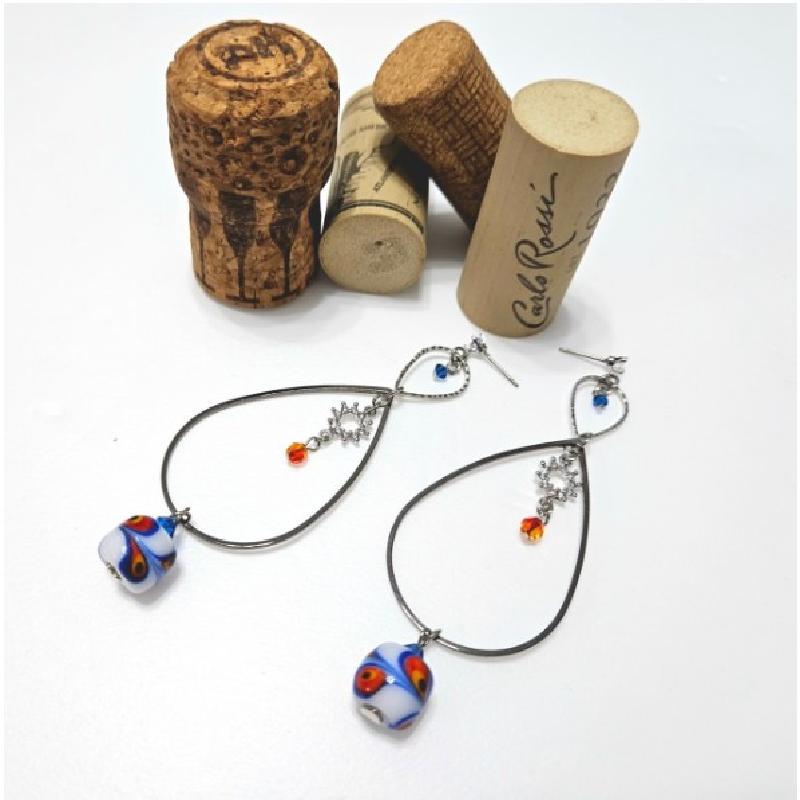 無限愛大8 (Glass Beads)耳環-白色孔雀之珠商品圖