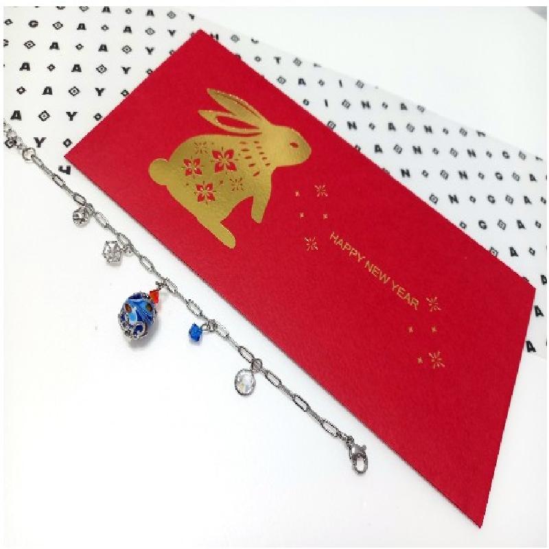 【琉璃珠系列手鍊】Glass Beads Bracelet- 孔雀之珠(深藍)商品圖