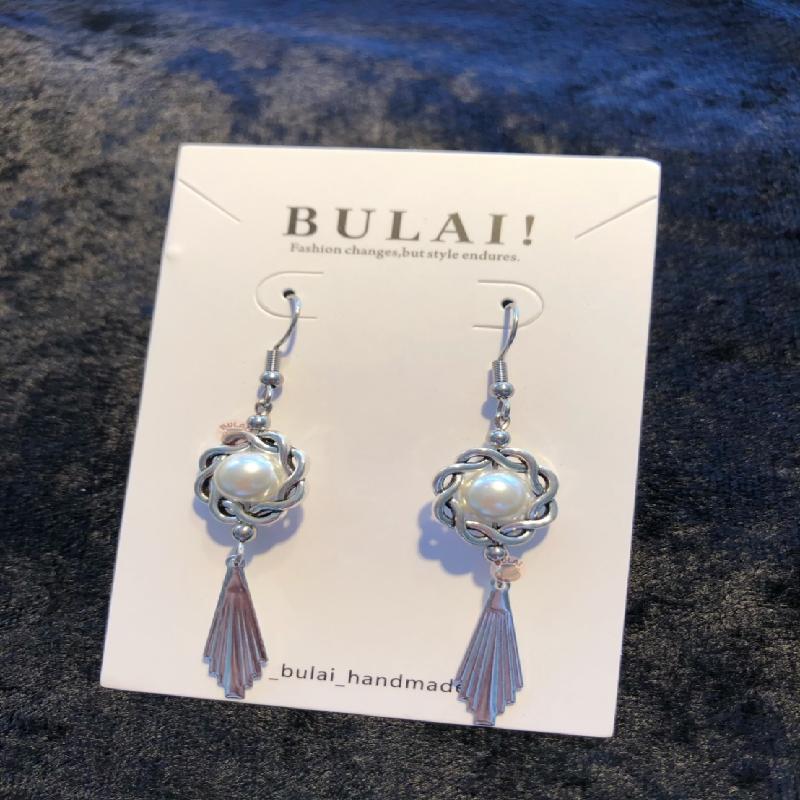 【BULAI！手作】纏繞圓珠流蘇垂墜耳環商品圖