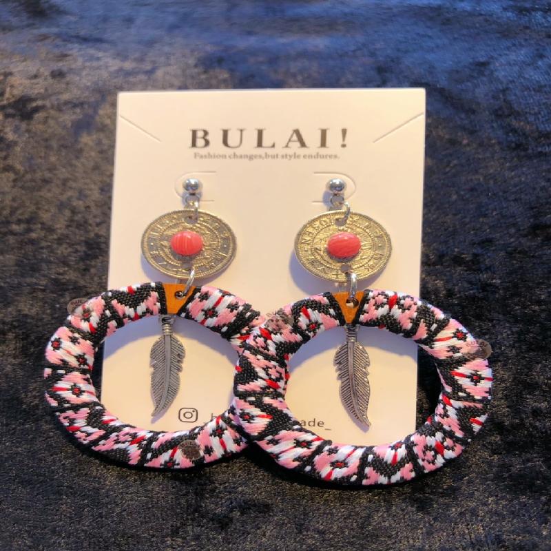 【BULAI！手作】圖騰圈耳環 L款商品圖