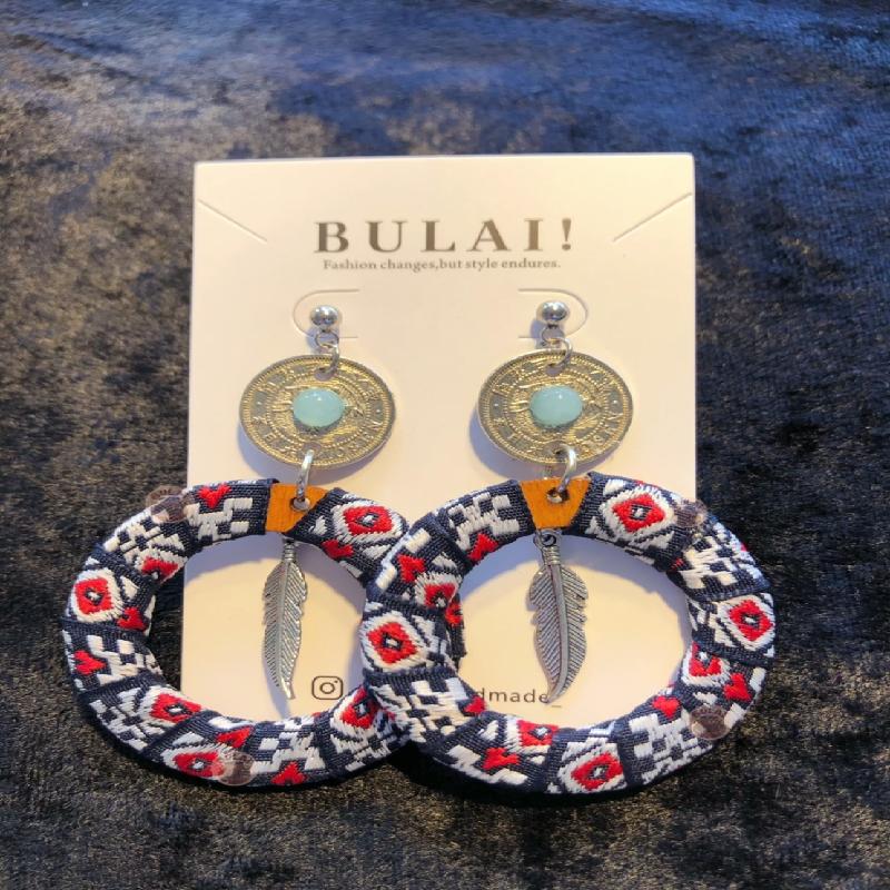 【BULAI！手作】圖騰圈耳環 K款商品圖