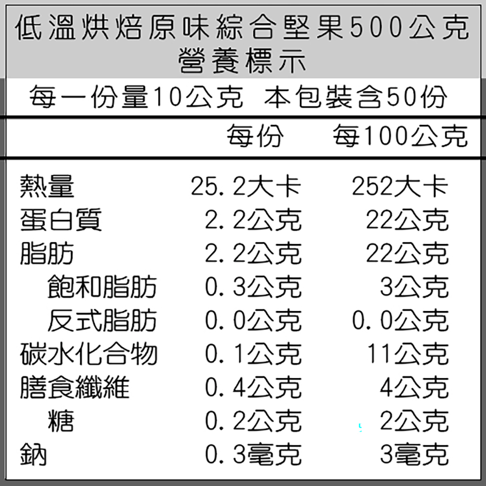 低溫烘焙原味綜合堅果